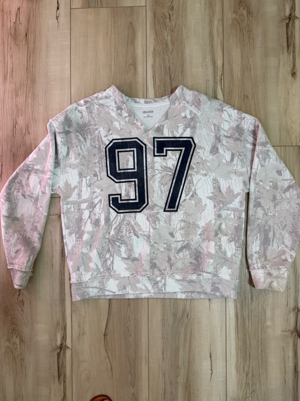 Hollister Camo off the shoulder sweatshirt